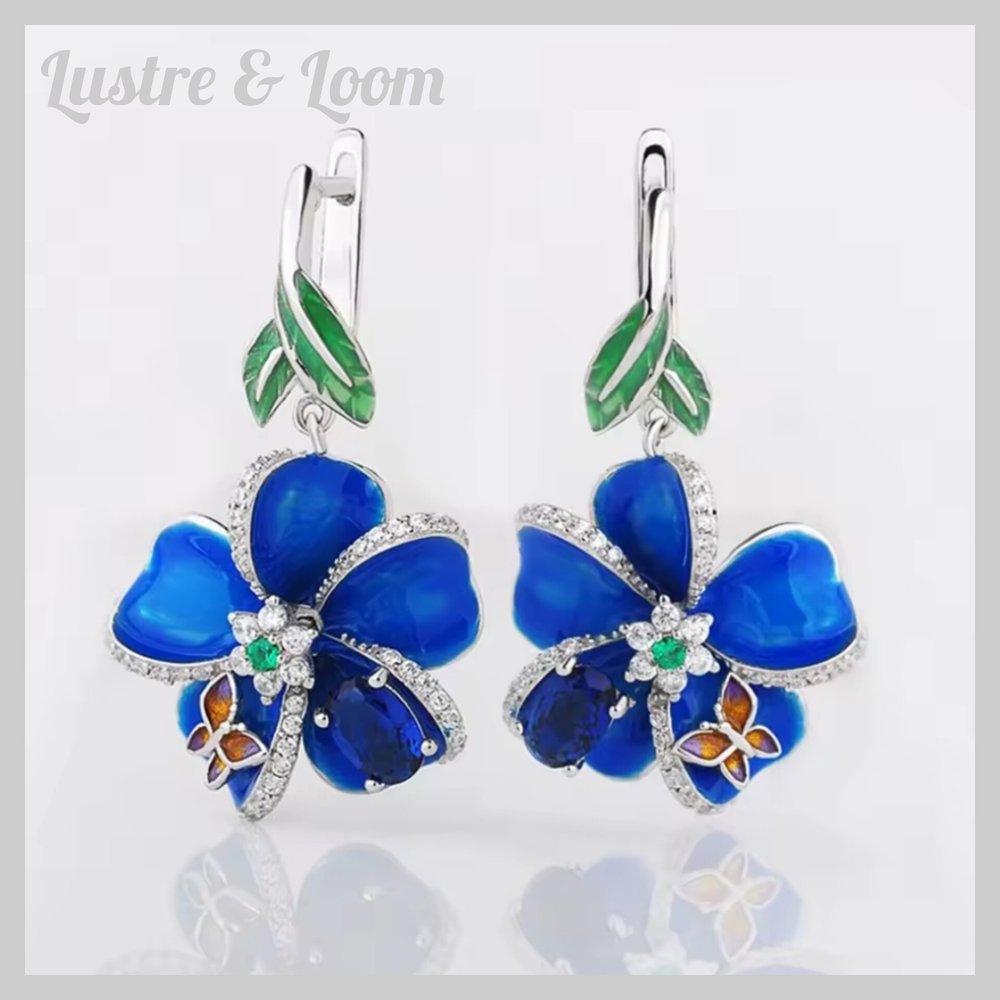 Blue Flower Earrings